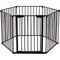 Los mejores  - COSTWAY Rejilla para Chimenea Metal Plegable Niño Bebé Perro Seguridad Puerta Escalera Protección 3-8Metros (Negro)